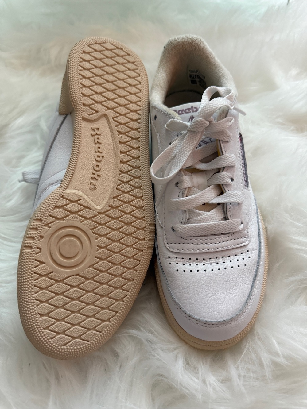 Reebok Club C Vintage - White and Lilac - Size 6.5